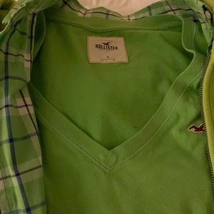 Holister set of V neck, long sleep matching button down shirt and zip top LOGO